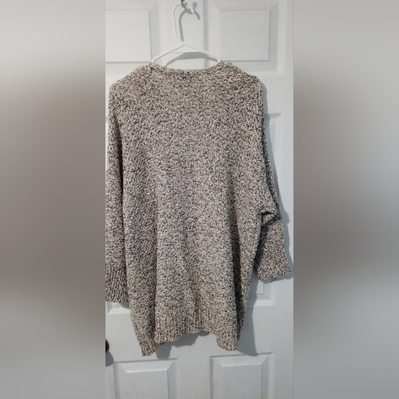 Lane Bryant Black and Tan Open-Front Cardigan Sweater - Picture 4 of 4